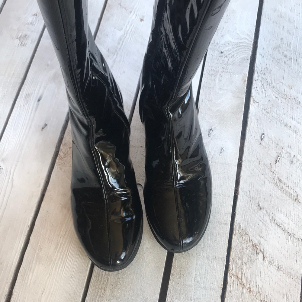 Cole Haan Knee High Patent Leather Rain Boots